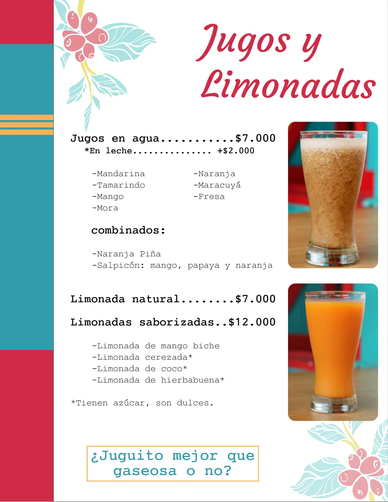 Jugos y limonadas